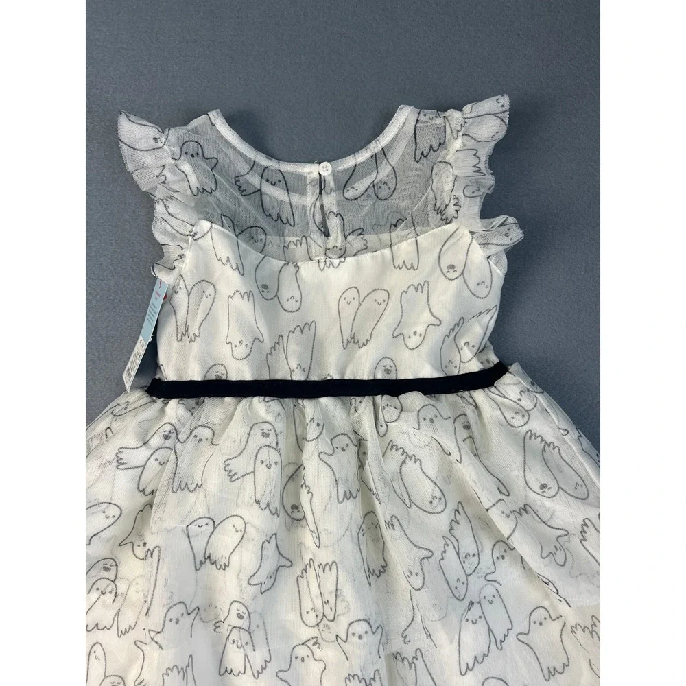 Cat & Jack Ghost Halloween Tulle Dress Spooky Whimsigoth Gothic Kids 5T